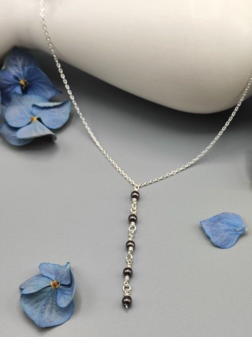 Collier Inès (argenté, gris foncé)