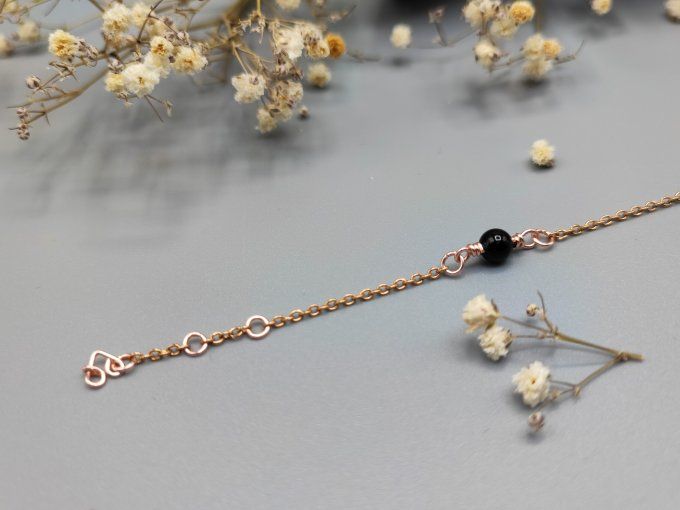 Bracelet Trio (doré rose, noir)