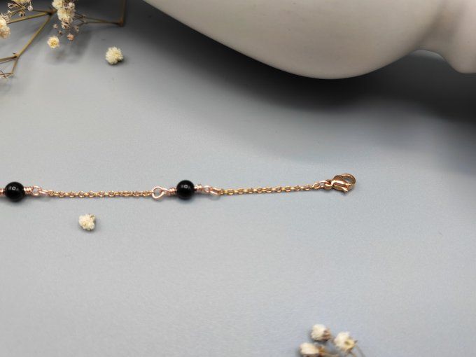 Bracelet Trio (doré rose, noir)