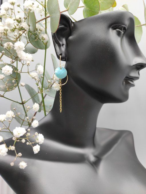 Boucles d'oreilles Gladys turquoise