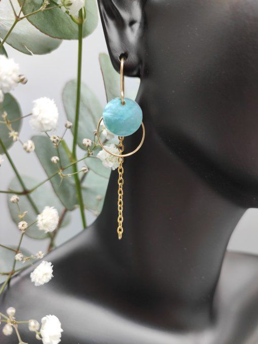 Boucles d'oreilles Gladys turquoise