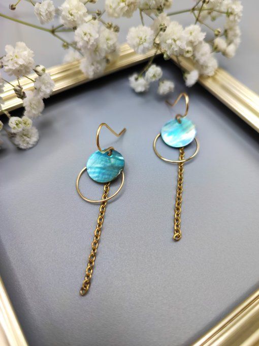 Boucles d'oreilles Gladys turquoise