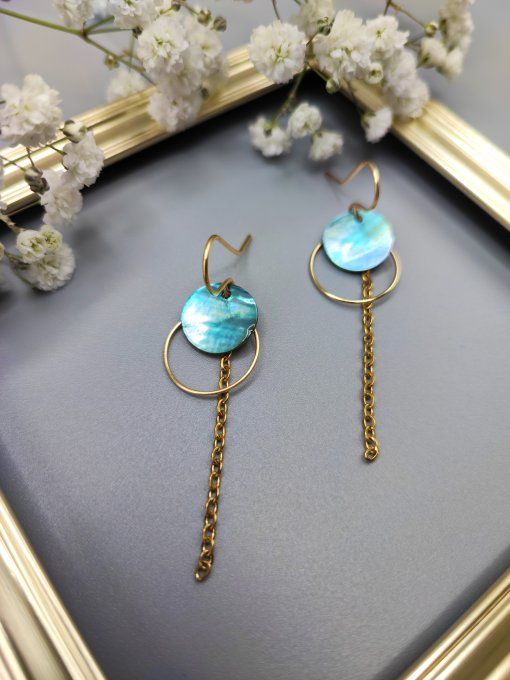 Boucles d'oreilles Gladys turquoise