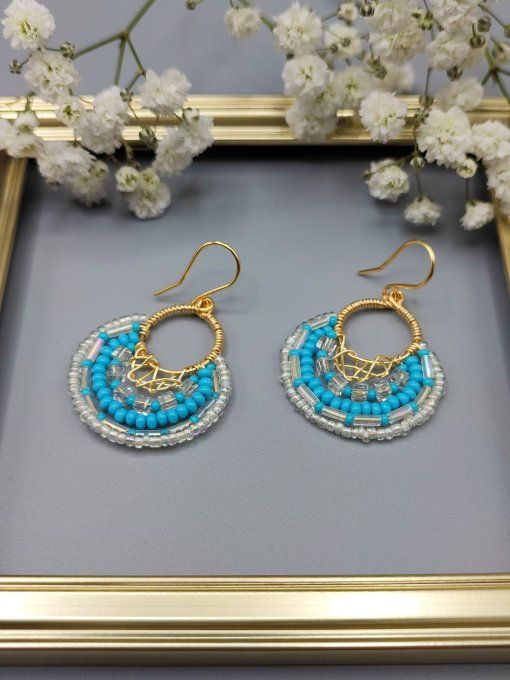 Boucles d'oreilles Bohème turquoise