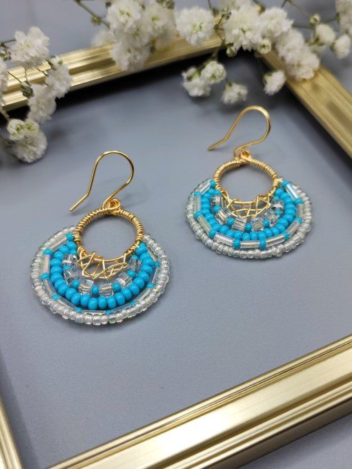 Boucles d'oreilles Bohème turquoise