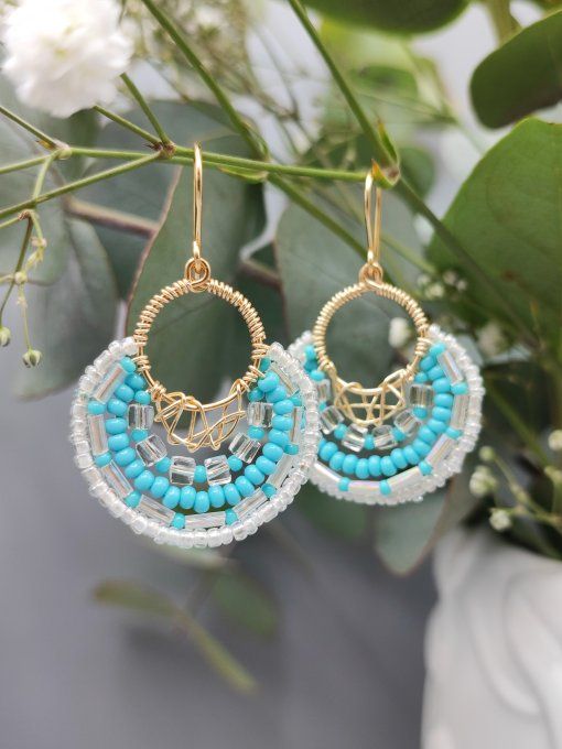 Boucles d'oreilles Bohème turquoise