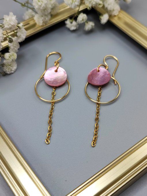 Boucles d'oreilles Gladys rose