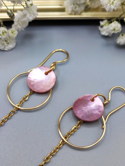 Boucles d'oreilles Gladys rose