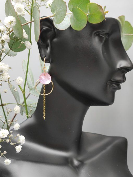 Boucles d'oreilles Gladys rose