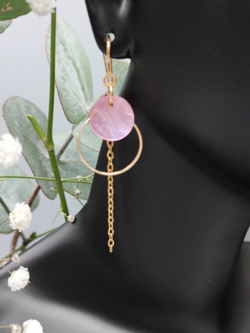 Boucles d'oreilles Gladys rose