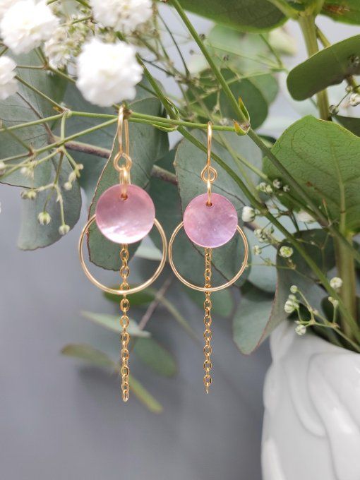 Boucles d'oreilles Gladys rose