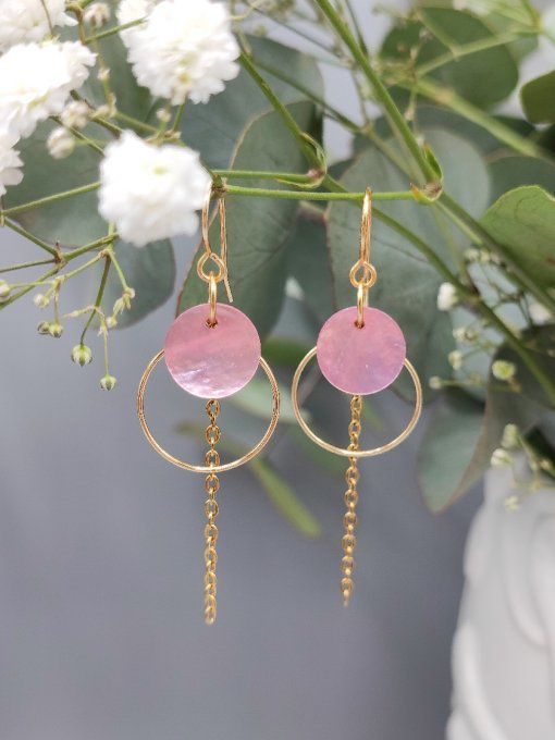 Boucles d'oreilles Gladys rose